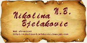 Nikolina Bjelaković vizit kartica